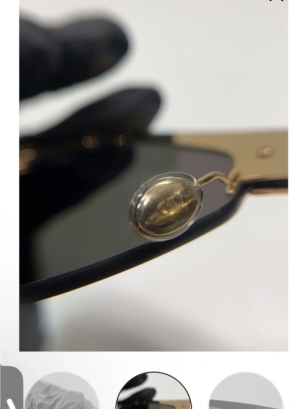 Dior Gold Metal Aviator Sunglasses with Champagne Lenses